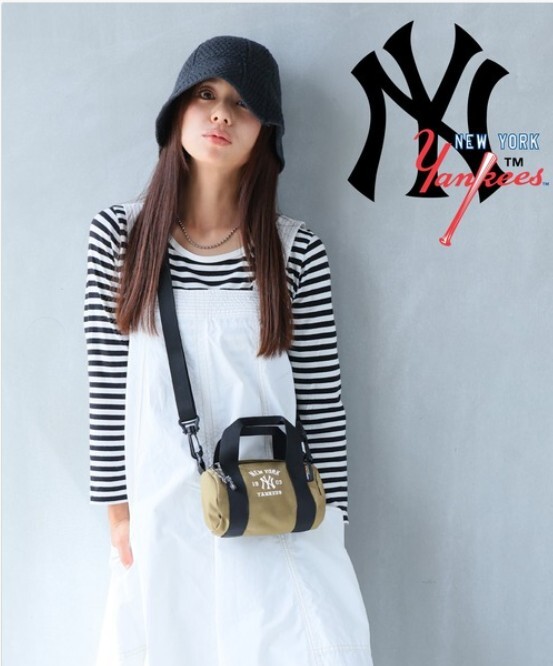 【現貨】J0224603 MLB YK-R03　帆布斜挎包 S碼 米色