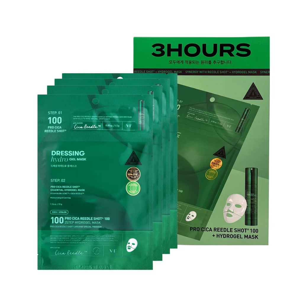 HKWG0224-021 VT 積雪草修復小針管 100 二部曲水凝膠面膜 - 1盒（4片裝）