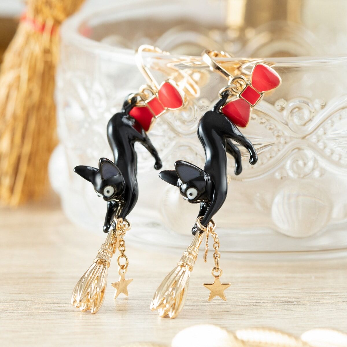 送給琪琪的禮物系列 夾式耳環 魔女宅急便 吉吉與掃帚