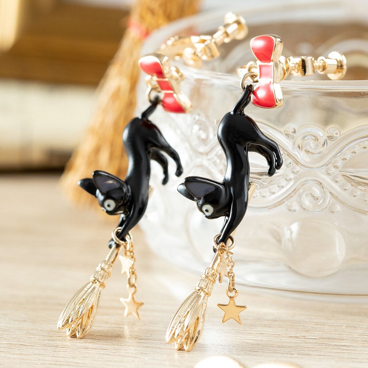 送給琪琪的禮物系列 夾式耳環 魔女宅急便 吉吉與掃帚