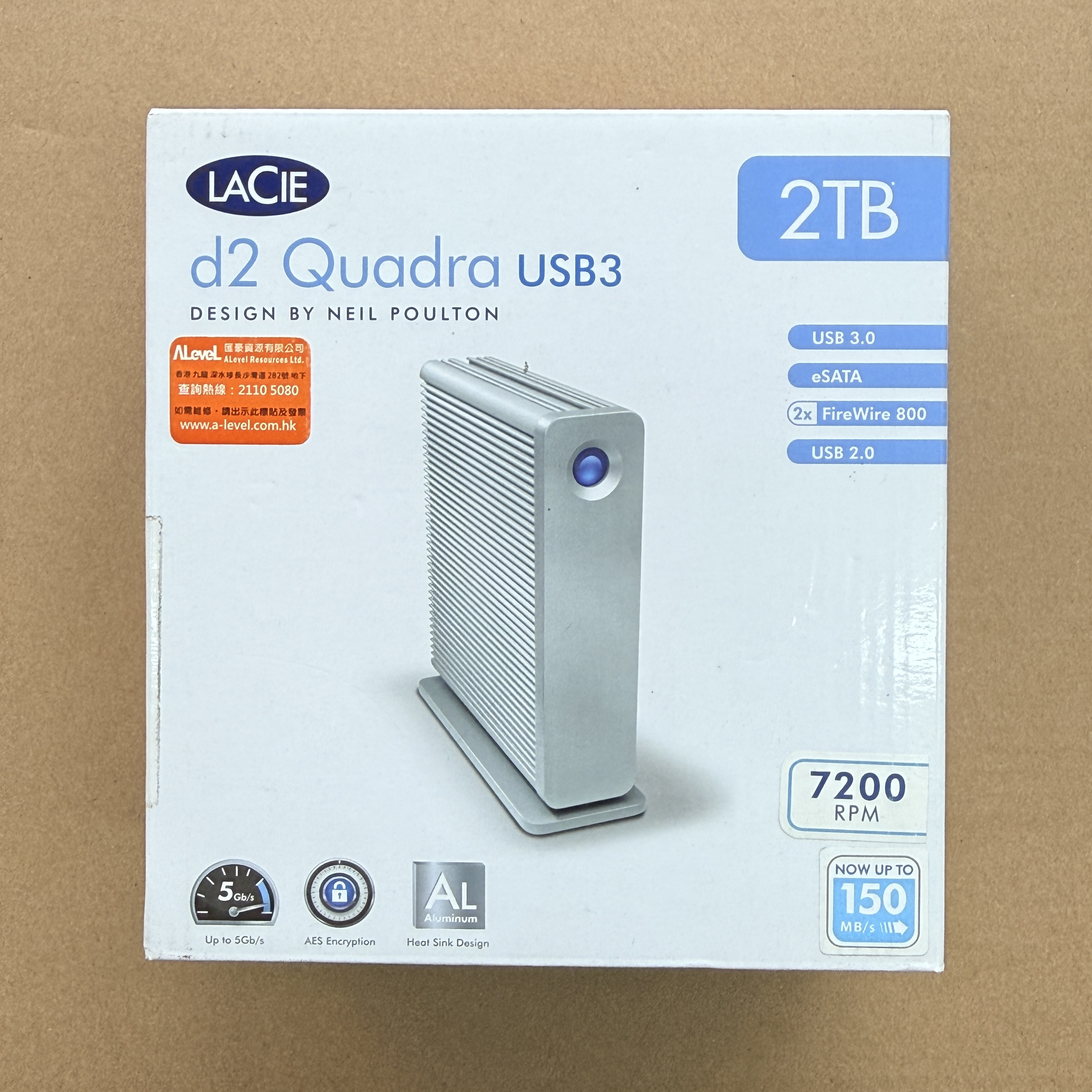 301543 LACIE 2TB D2 QUADRA V3 (USB3.0/FW/F800/ESATA)