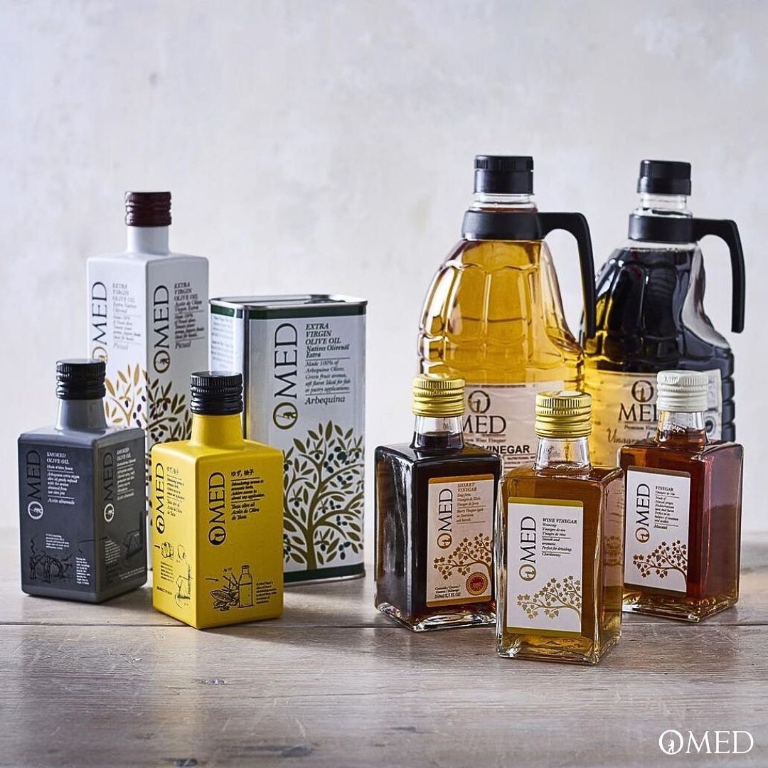 O-MED Wine Vinegar Series Sherry · Moscatel · Chardonnay · Cabernet · Rosé