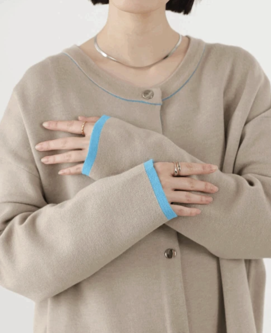 ｛預訂款｝雙面撞色針織外套（3色入）【日本直送】