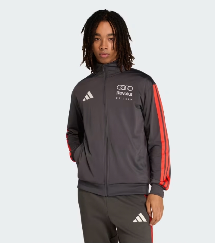 ADIDAS 男款 AUDI F1 Revolut DNA TEAM 立領運動外套 黑【KE6784】
