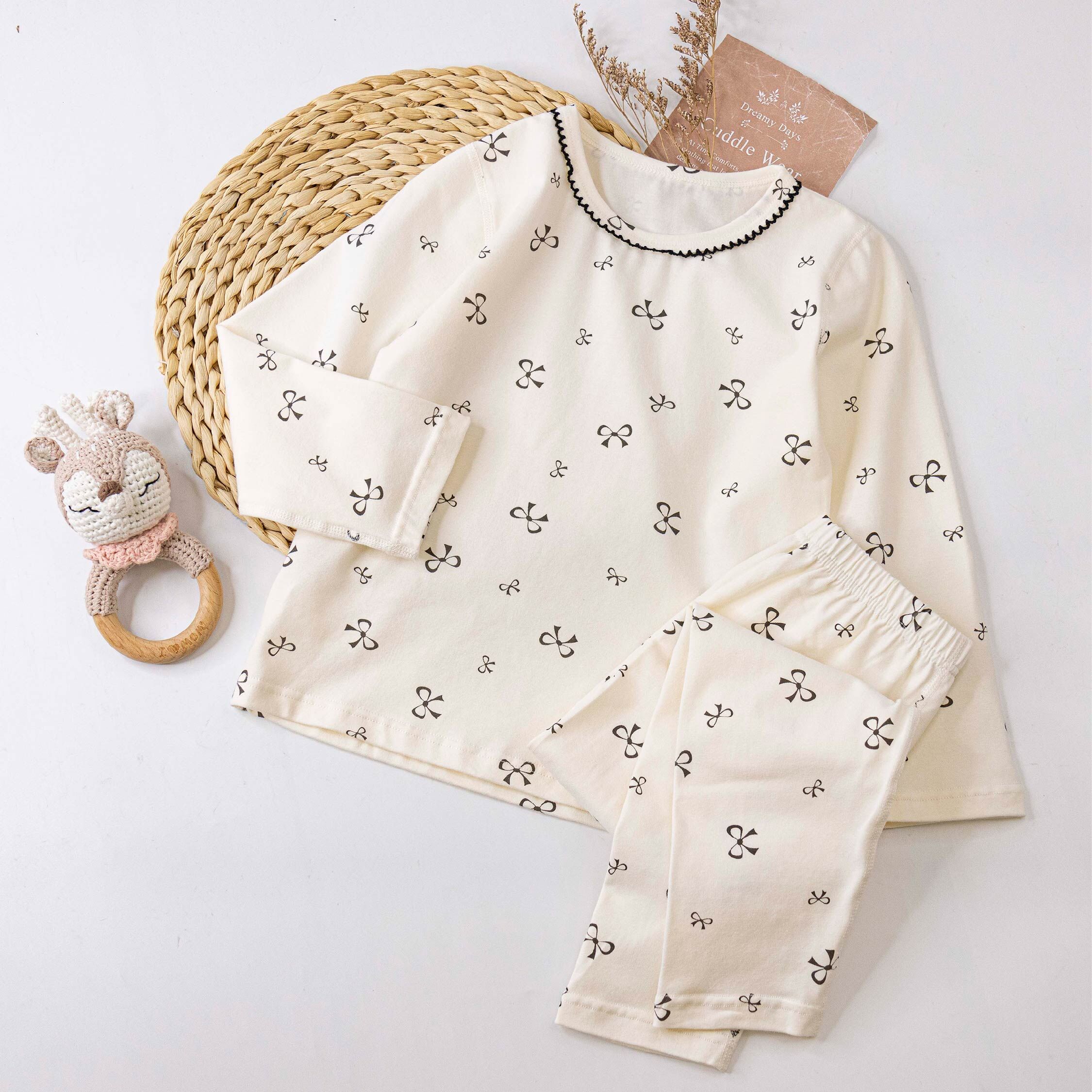 衣拉語【JL5564】氣質優雅蝴蝶結睡衣套裝