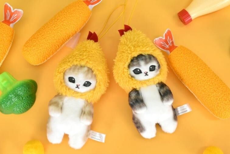 Mofusand Ebi-nyan 系列【蝦頭飾（棕色）】吉祥物毛絨玩具 10cm