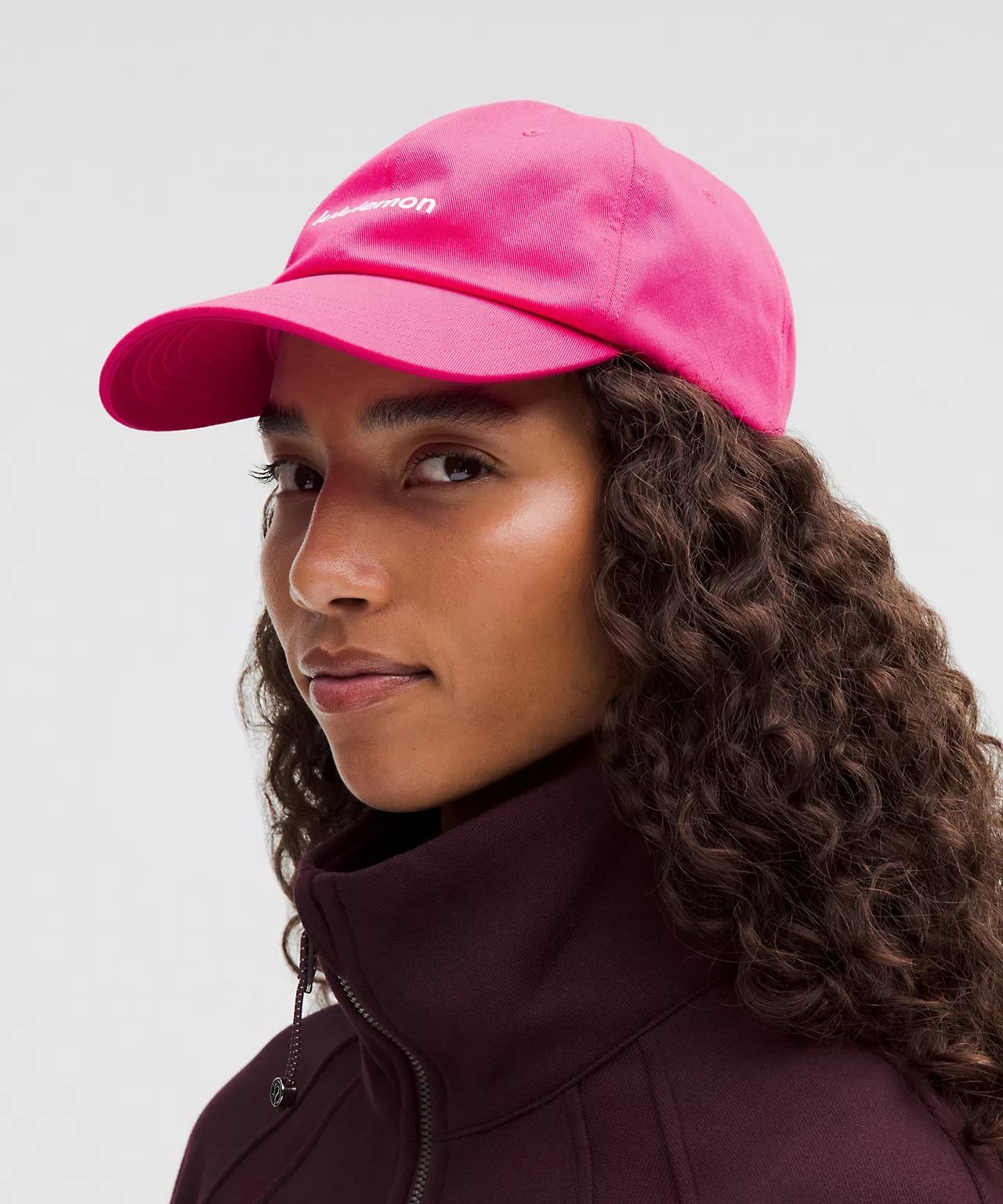 260224 lululemon logo CAP帽 - 粉紅配白字
