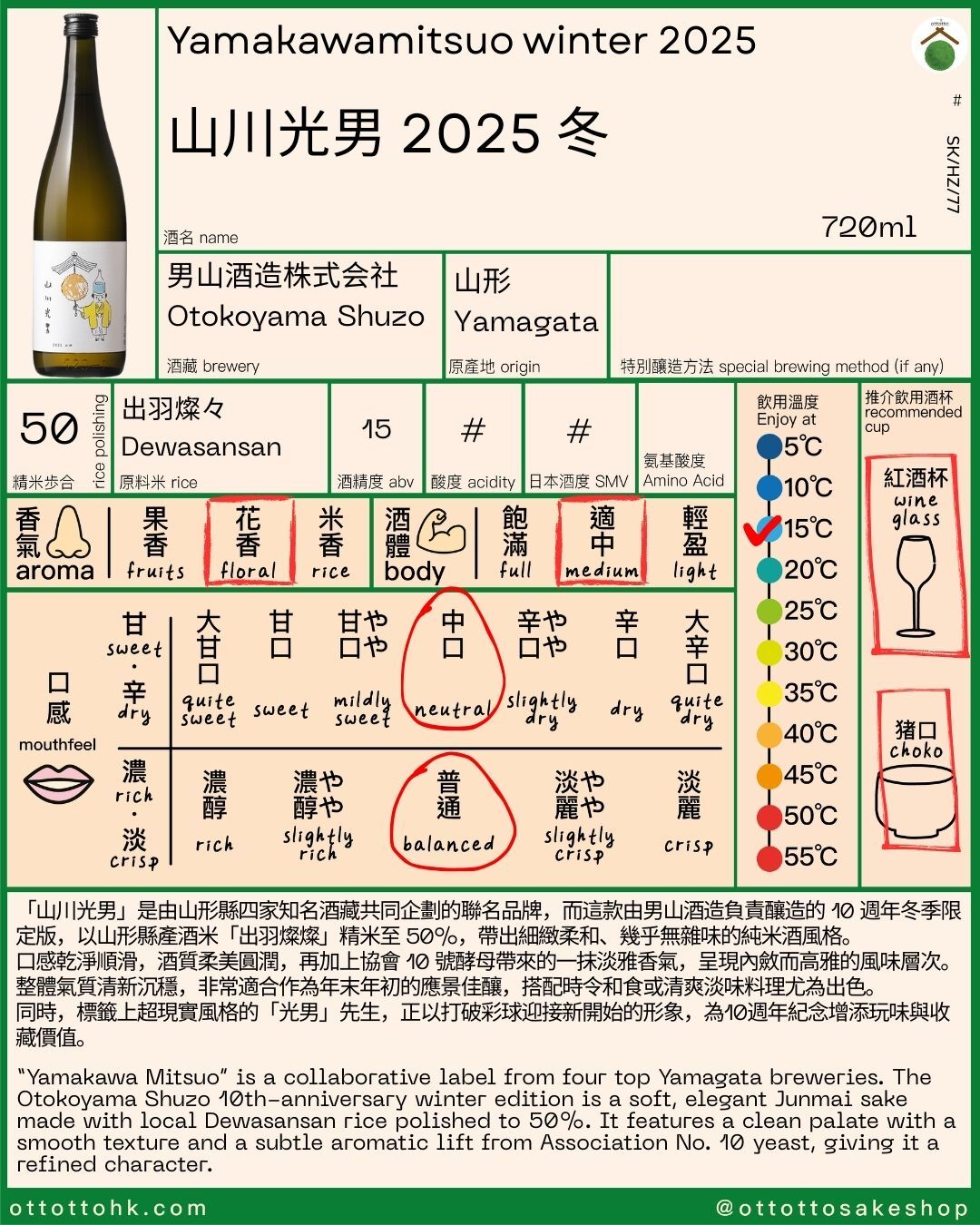 木村二朗「夜光杯」SM油彩,葡萄美酒夜光杯～翡翠が生んだ月光にかざす神秘的グラス 山川光男2025 冬720ml｜山形｜山川光男は山形県4蔵の共同醸造酒です