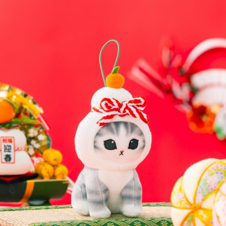 [灰] Mofusand Kagamimochi Nyan 鏡餅貓吊飾公仔