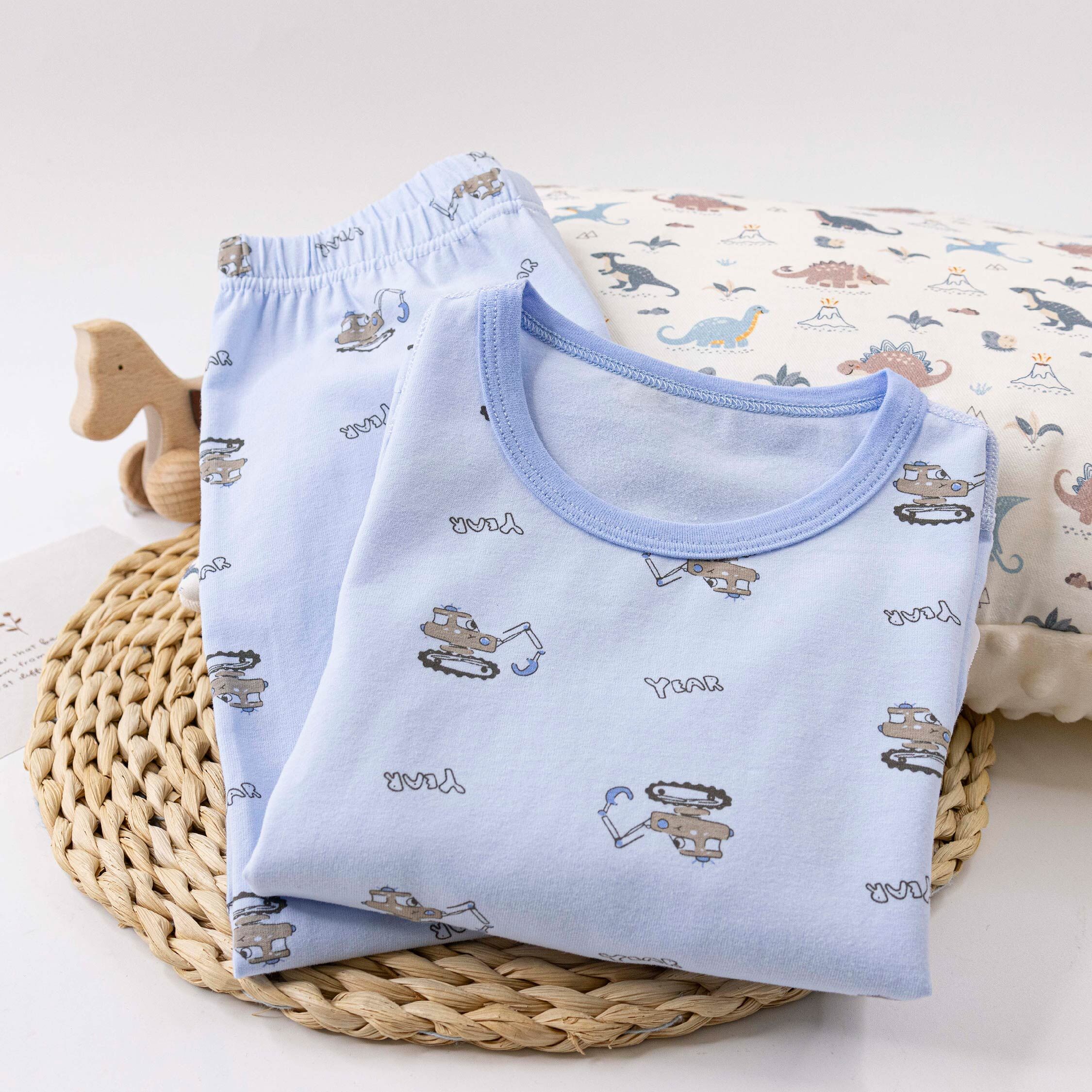 衣拉語【JL5542】帥氣滿版挖土機睡衣套裝