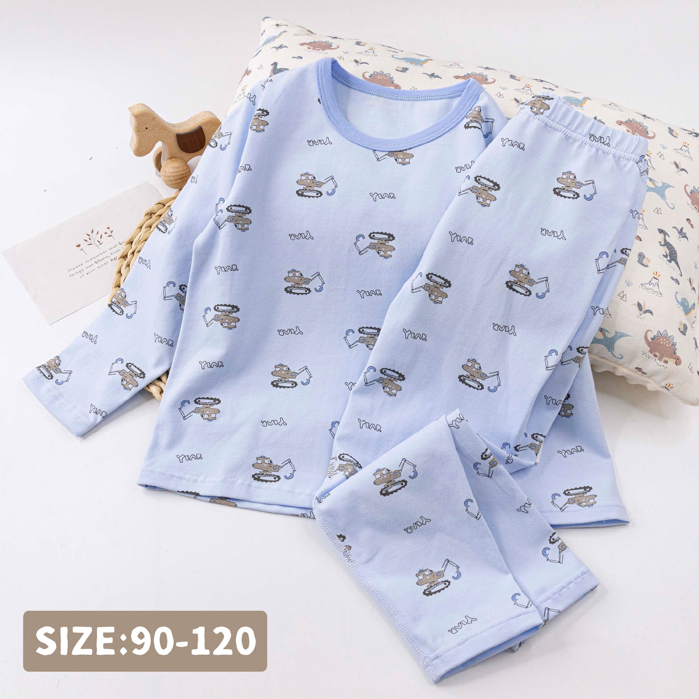 衣拉語【JL5542】帥氣滿版挖土機睡衣套裝