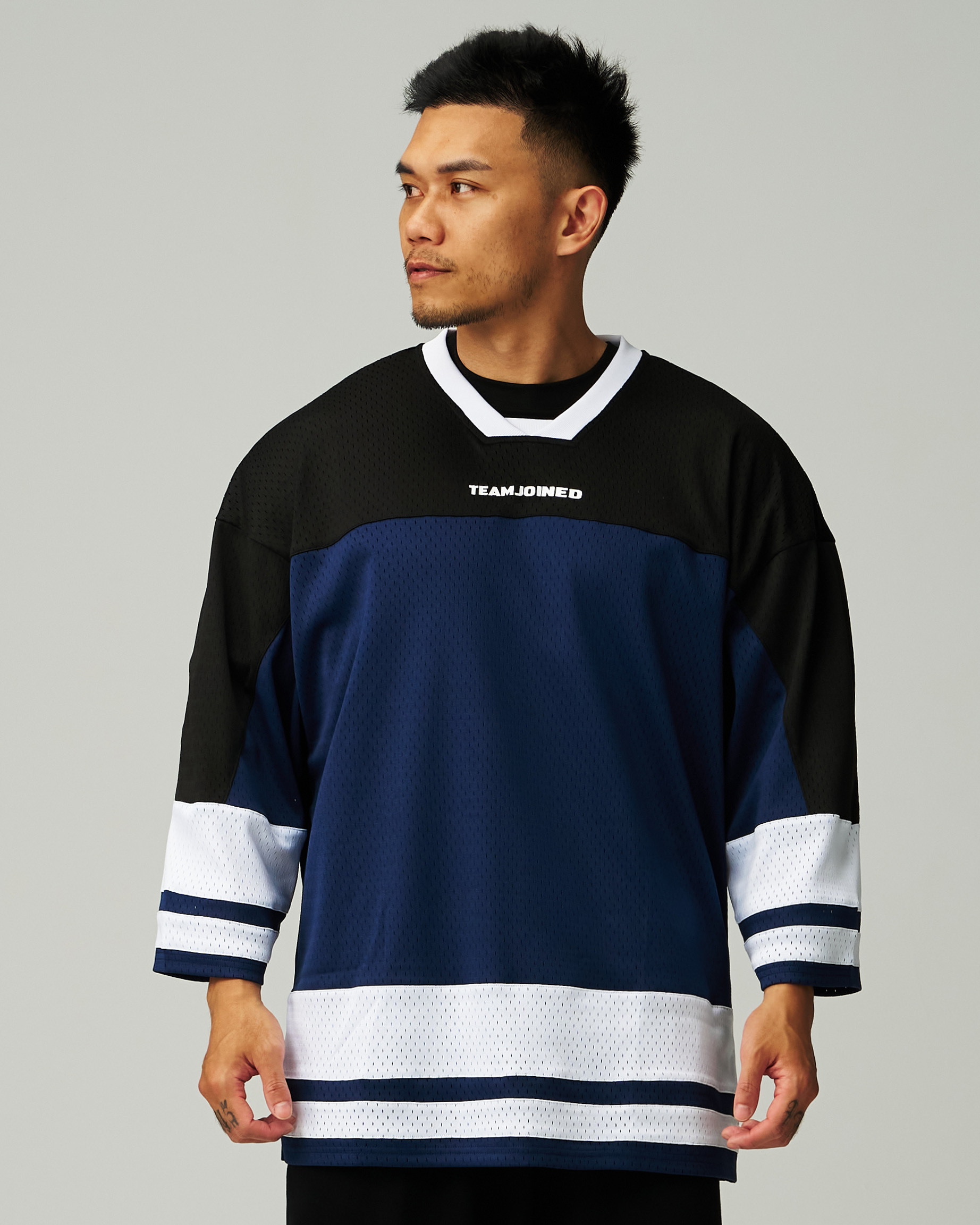 Joined® Mesh 拼接 七分袖 Jersey【藍/黑/白】