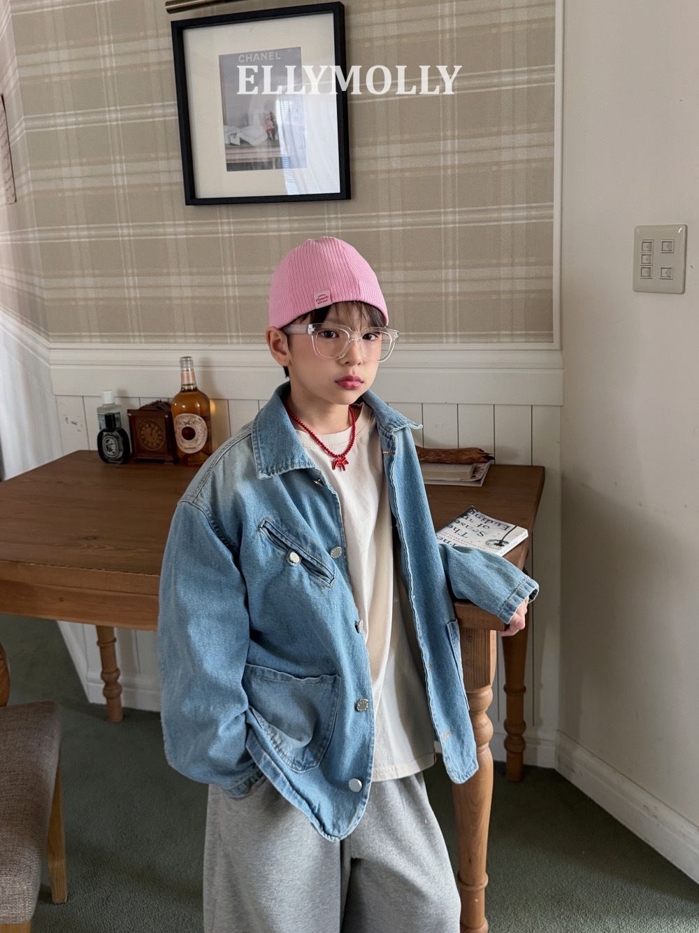 Ellymolly 牛仔長版外套