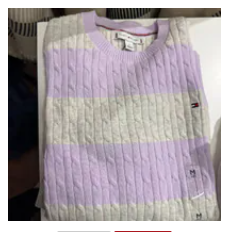 [S] TOMMY HILFIGER PURPLE STRIPE CABLE KNIT SWEATER, XW08771-500 (STH1625)