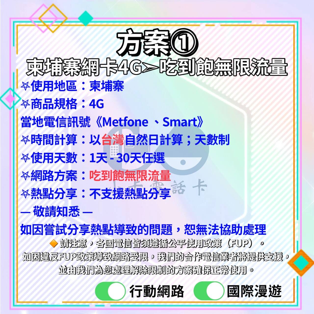 【SIM卡】柬埔寨上網卡｜吃到飽·吳哥窟·金邊〈隨插即用、簡易開通、現貨寄送〉