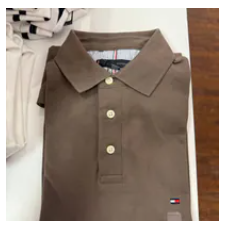 [S] TOMMY HILFIGER BROWN LIM FIT STRETCH PIQUE POLO, 78JA598-211 (STH1629)