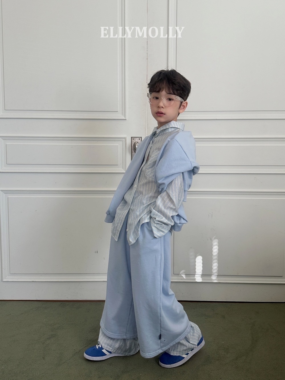 Ellymolly 寬鬆條紋襯衫 / 2色