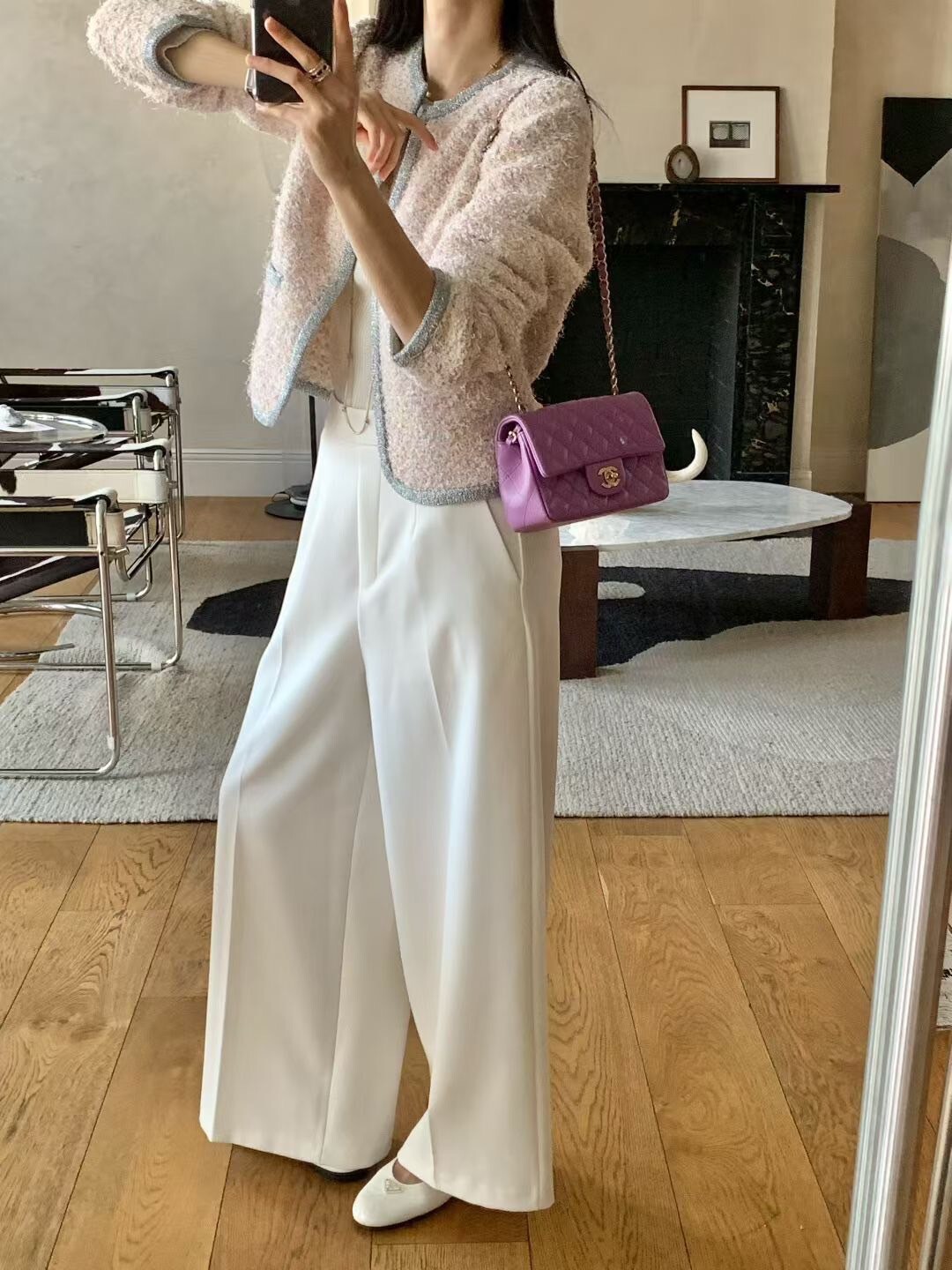 可愛配色滾邊毛毛針織感圓領外套 / 3色