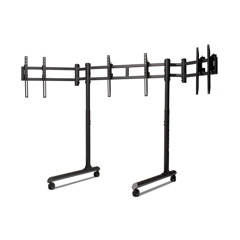 NLR Freestanding Triple Monitor Stand 圓管三螢幕架 可支援三台43吋螢幕/NLR-R011