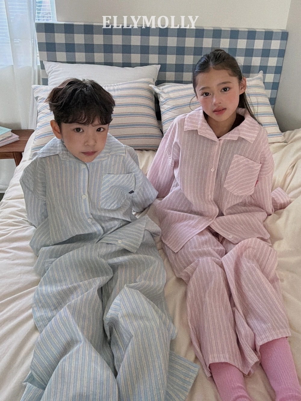 Ellymolly 寬鬆條紋襯衫 / 2色