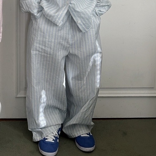 Ellymolly 寬鬆條紋褲 / 2色