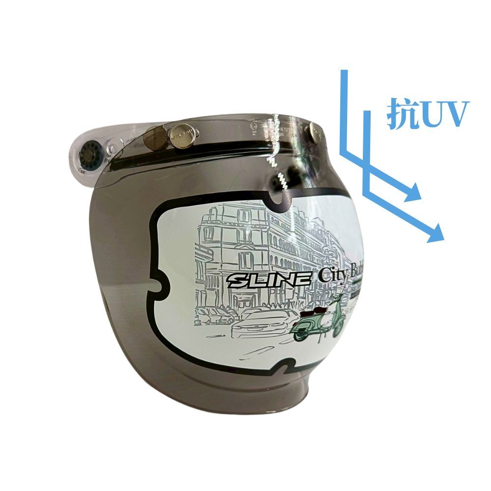 強化防刮抗UV泡泡鏡 透明/淺灰｜三扣式通用安全帽鏡片 防水膠條 台灣製造 PC鏡片【輕鬆購五金百貨】