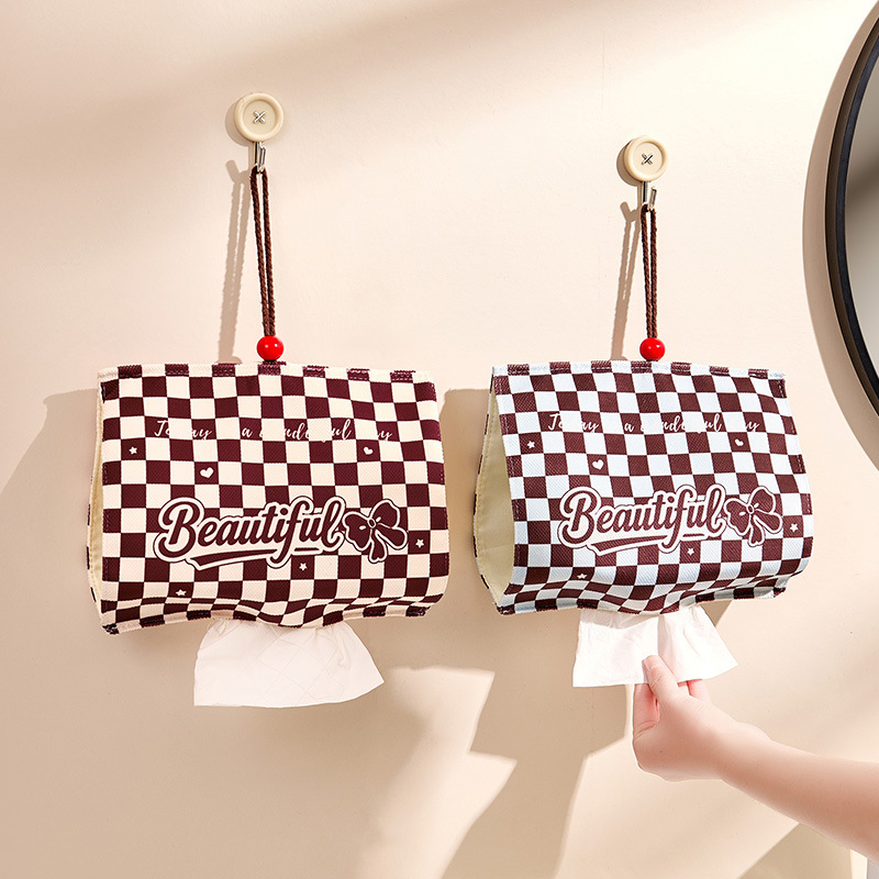 《6581》美式棋盤格橫向掛式面紙套