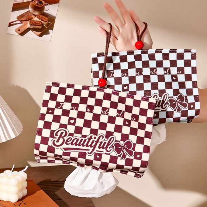 《6581》美式棋盤格橫向掛式面紙套