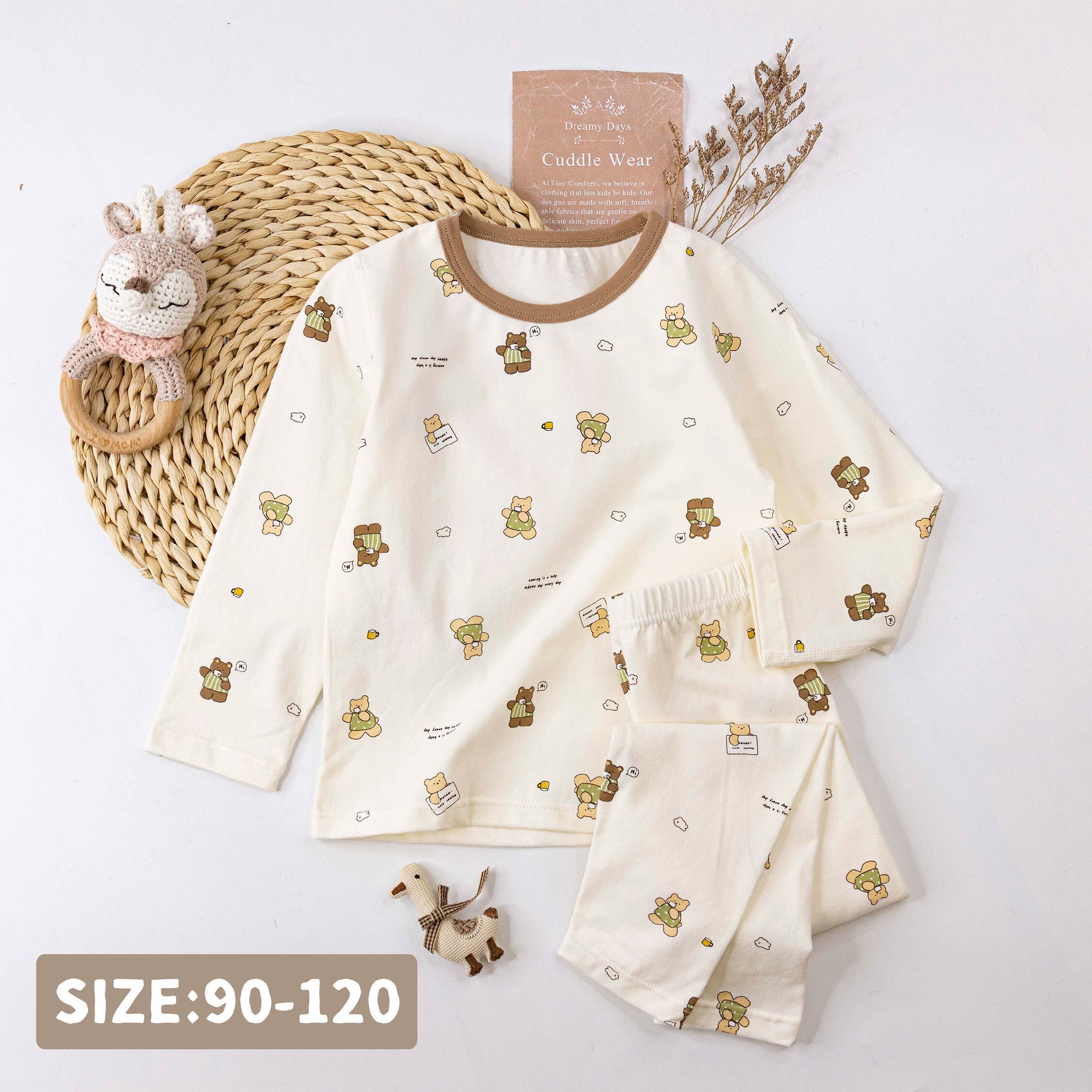 衣拉語【JL5546】早安！刷牙小熊睡衣套裝