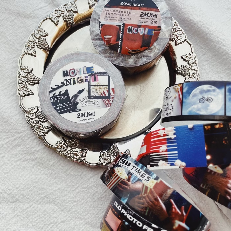 莫非是芝麻球．Movie night 2cm和紙膠帶 <整捲/分裝>