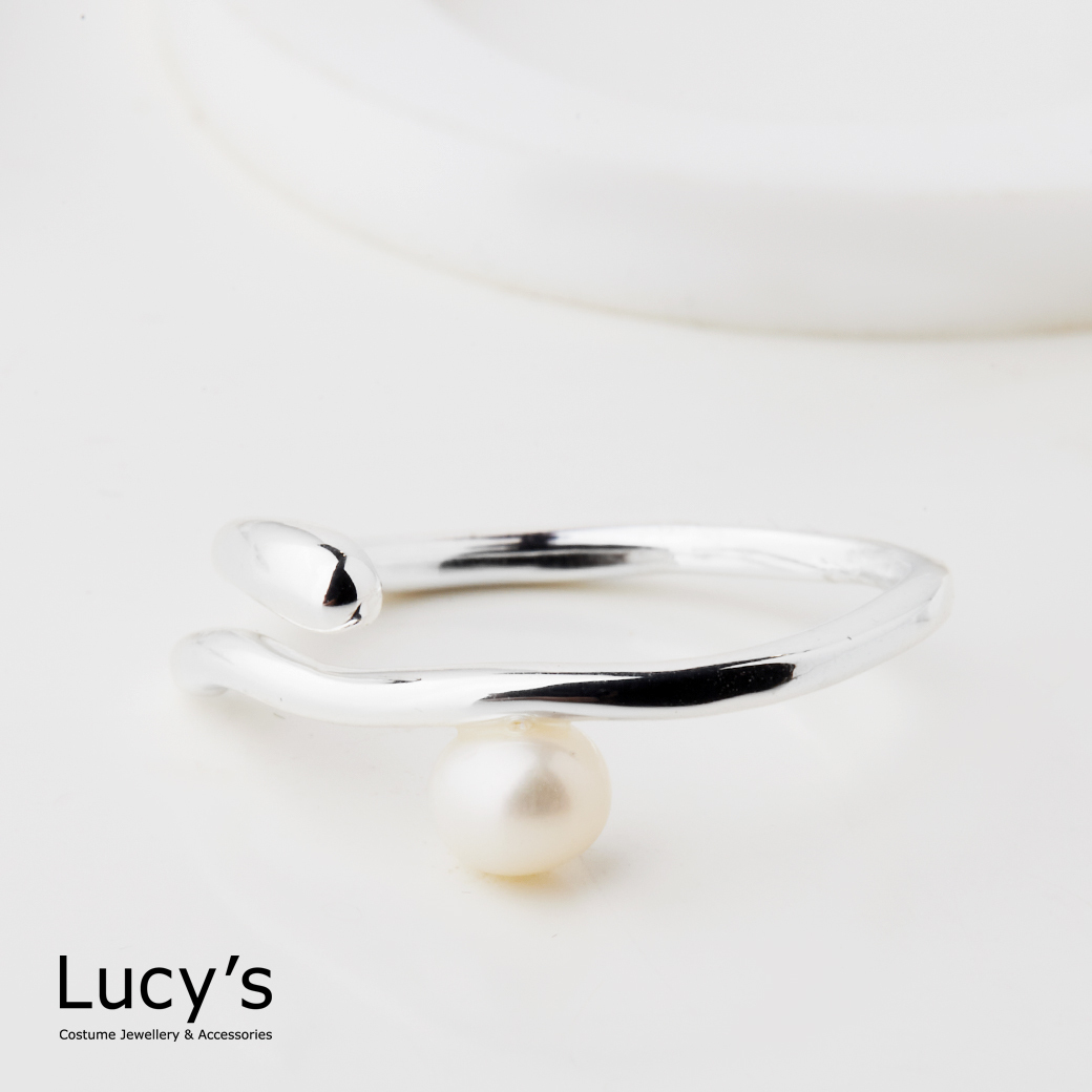 珍珠環抱 開口戒 (125809)