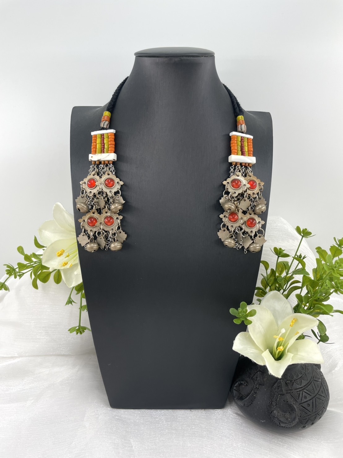 L-No.02傳統花珠少女耳掛13cm