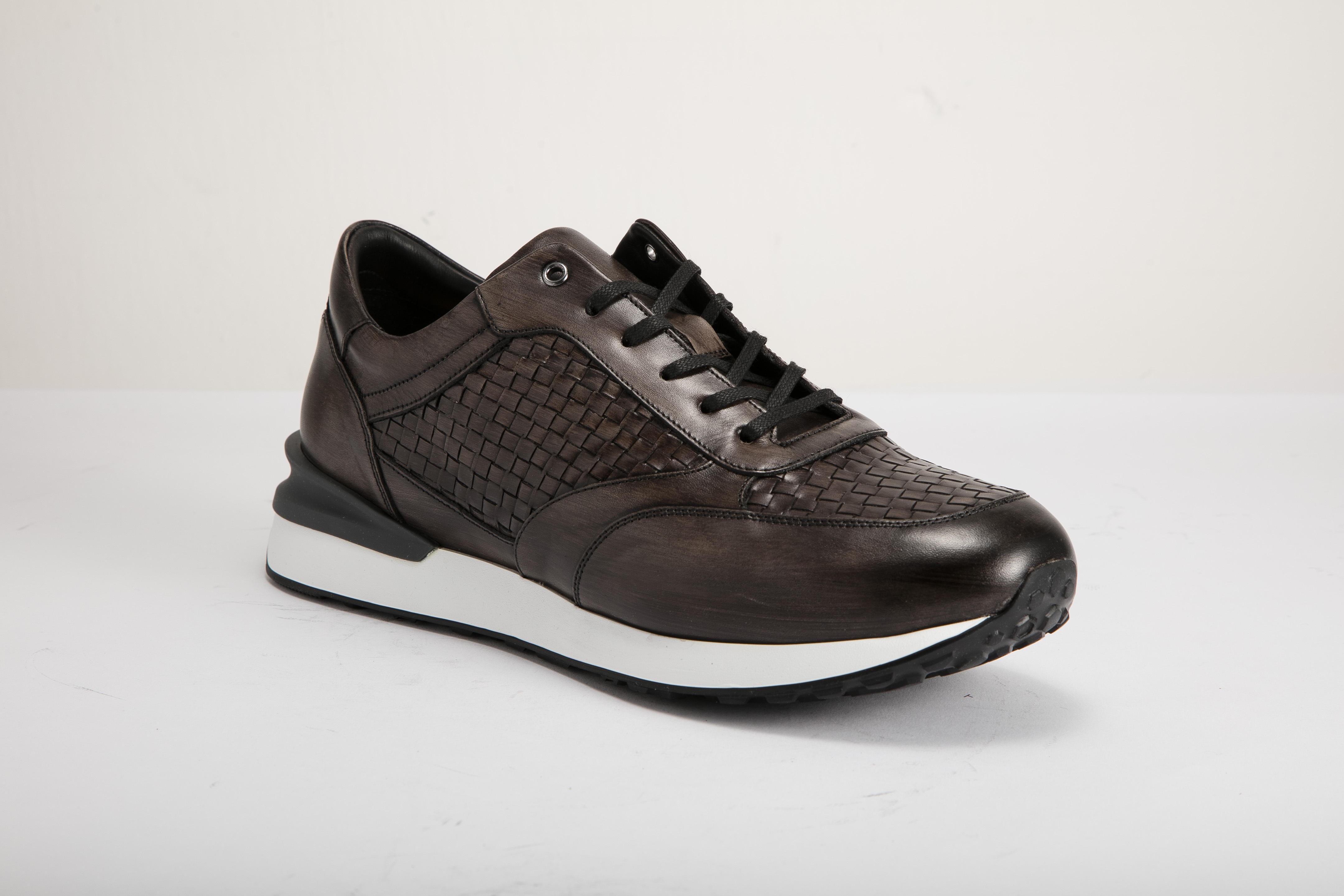 Bettaccini - 男裝 皮革編織休閒運動鞋 SAVA-DBR