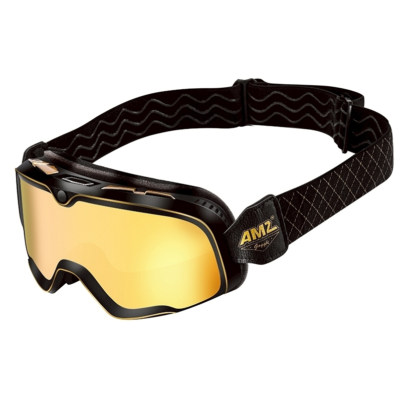 AMZ STURGIS 黑金斜紋 電鍍金片 個性 風鏡