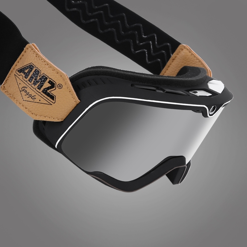 AMZ STURGIS 黑卡其 電鍍銀片 個性 風鏡