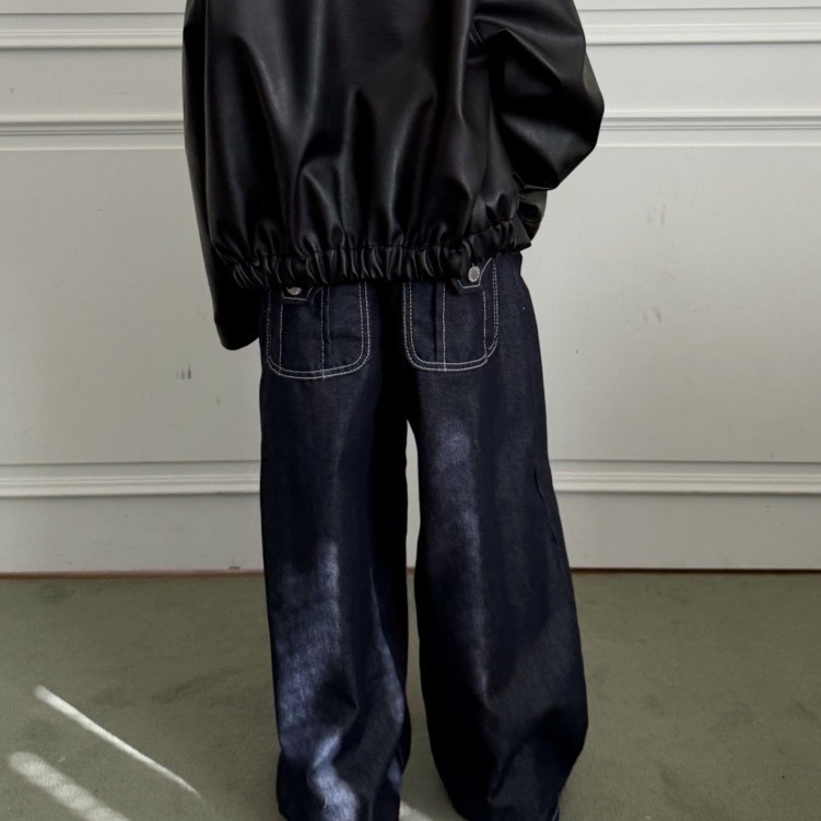 Ellymolly 翻蓋口袋丹寧褲