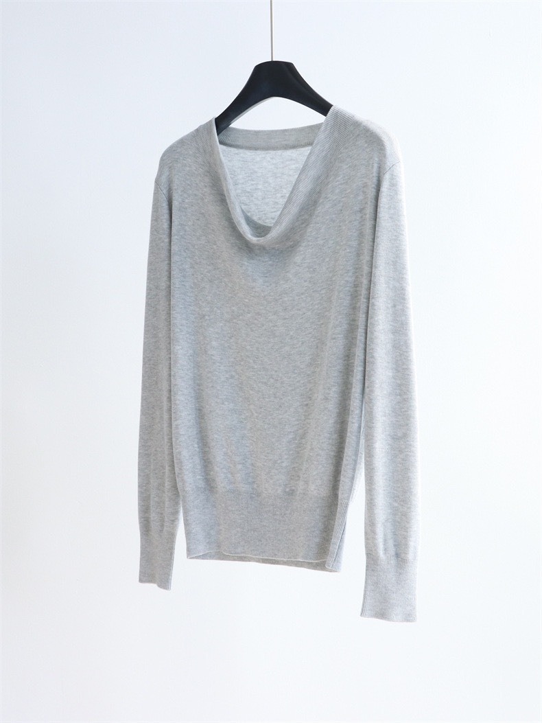 No.1648 天絲盪領長袖針織衫