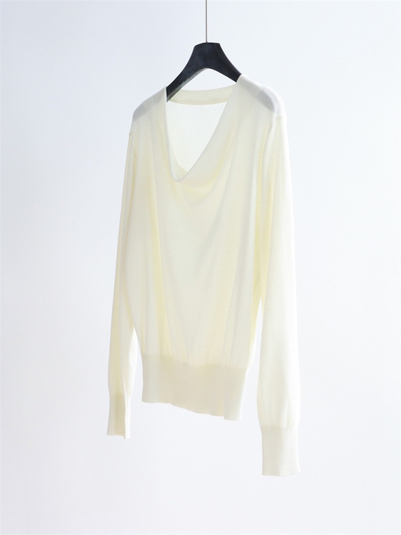 No.1648 天絲盪領長袖針織衫