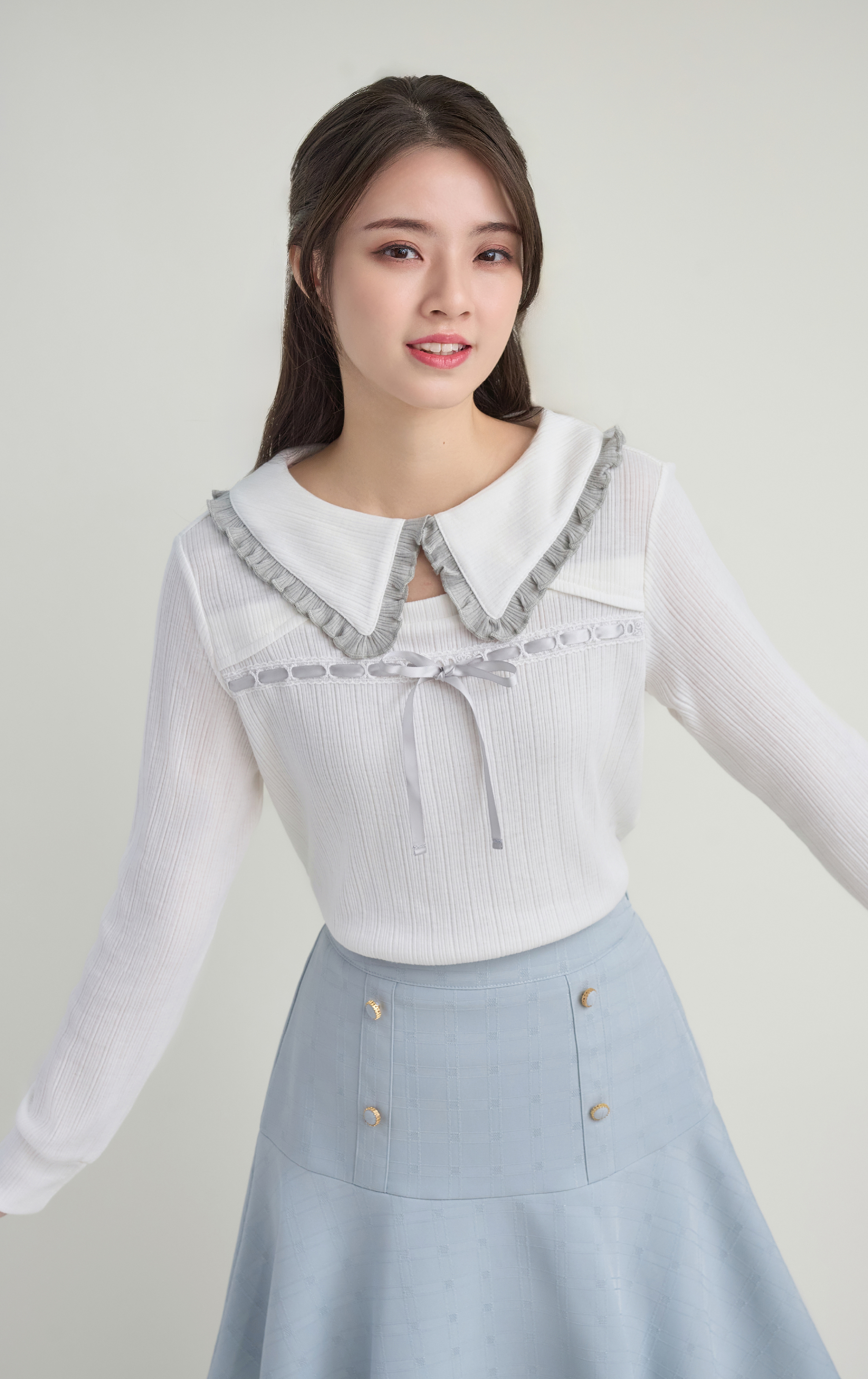 花邊領襯衫 ST0885