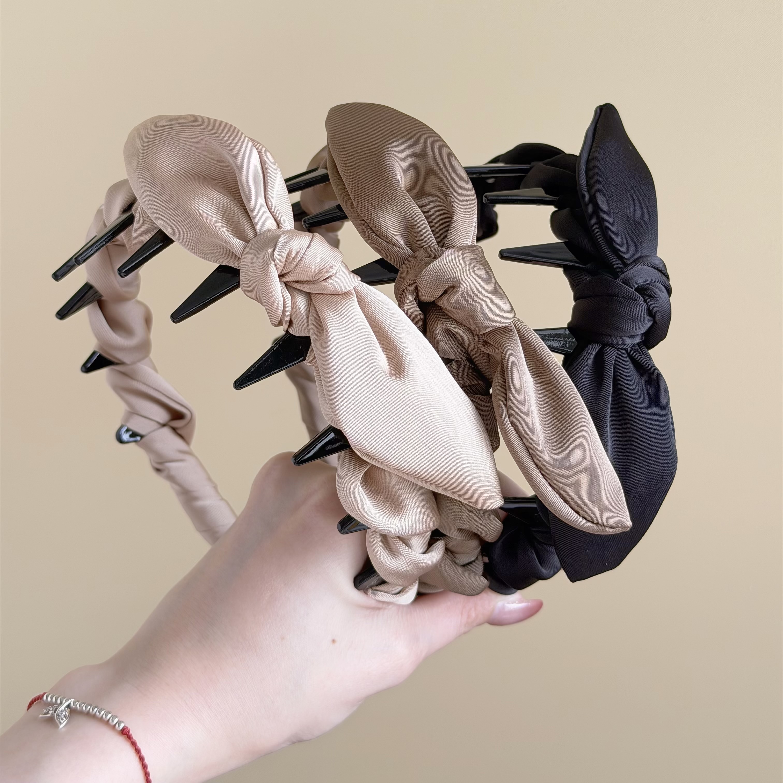 H258滑布蝴蝶結帶爪髮箍