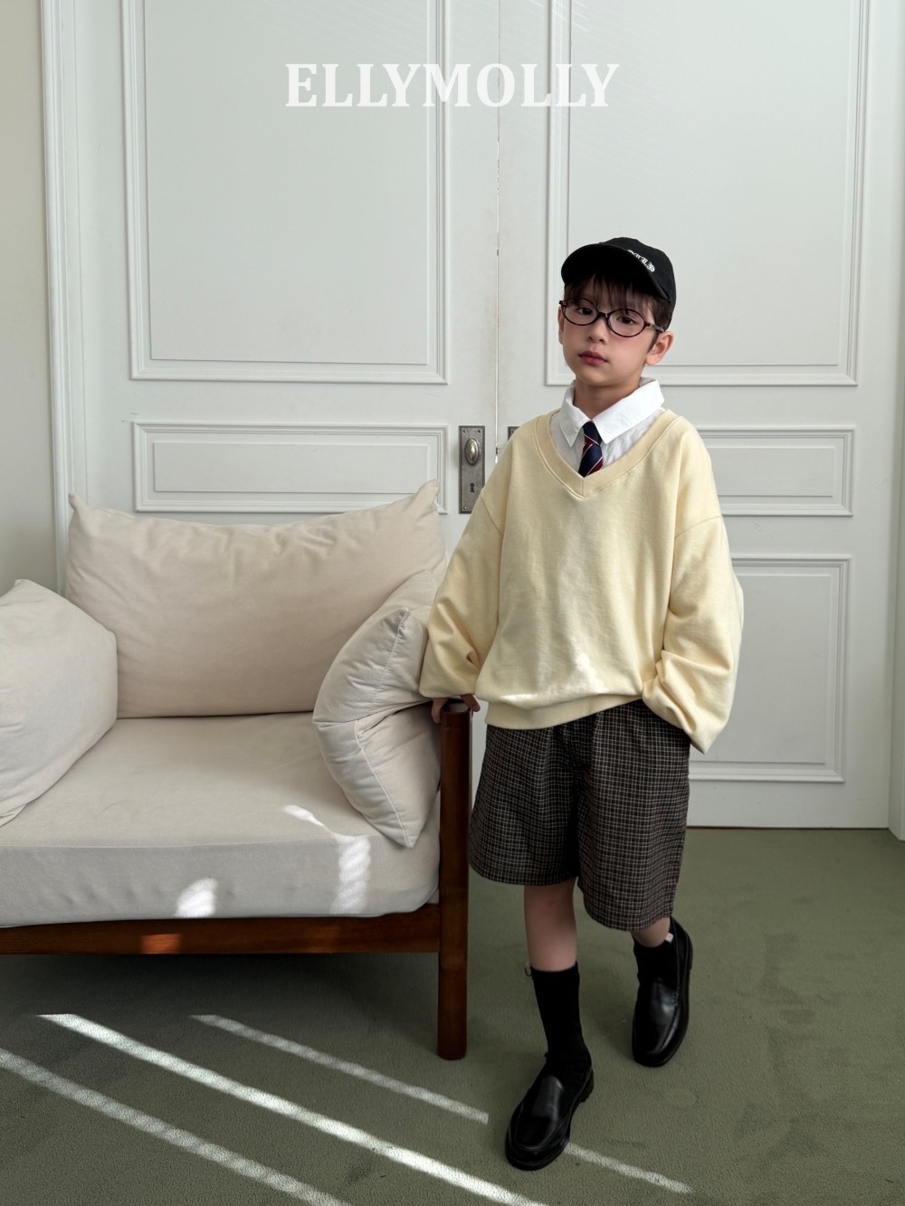 Ellymolly 日常格紋短褲 / 3色