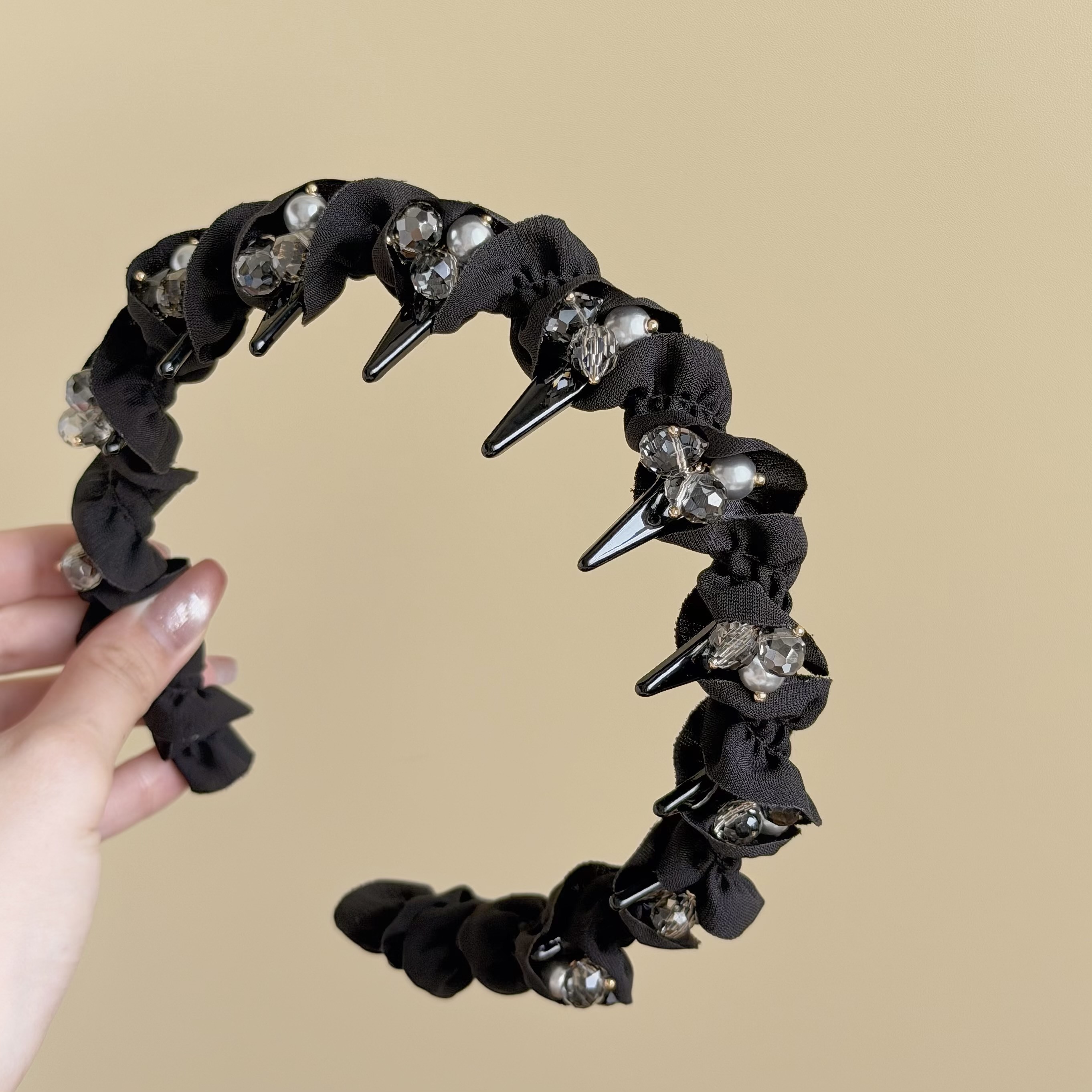 H256水晶珍珠帶爪髮箍