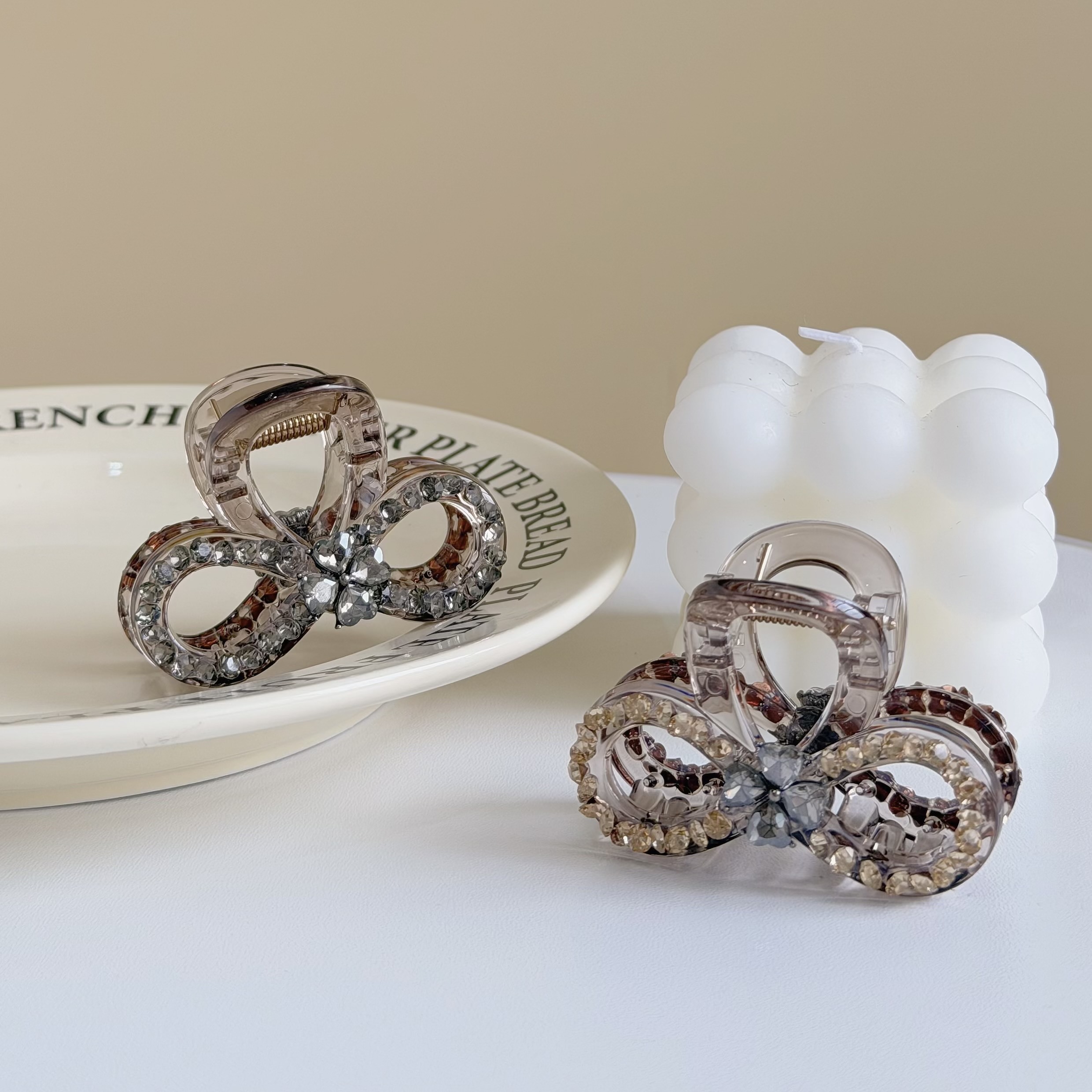 T105滿鑽蝴蝶結半頭夾