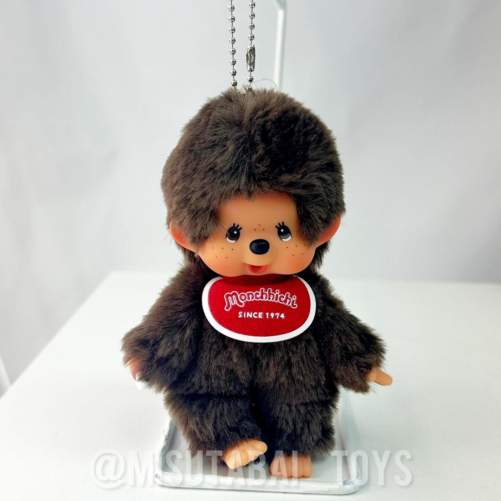 Monchhichi Premium Standard Boy's Keychain Plush Toy (SS), Brown