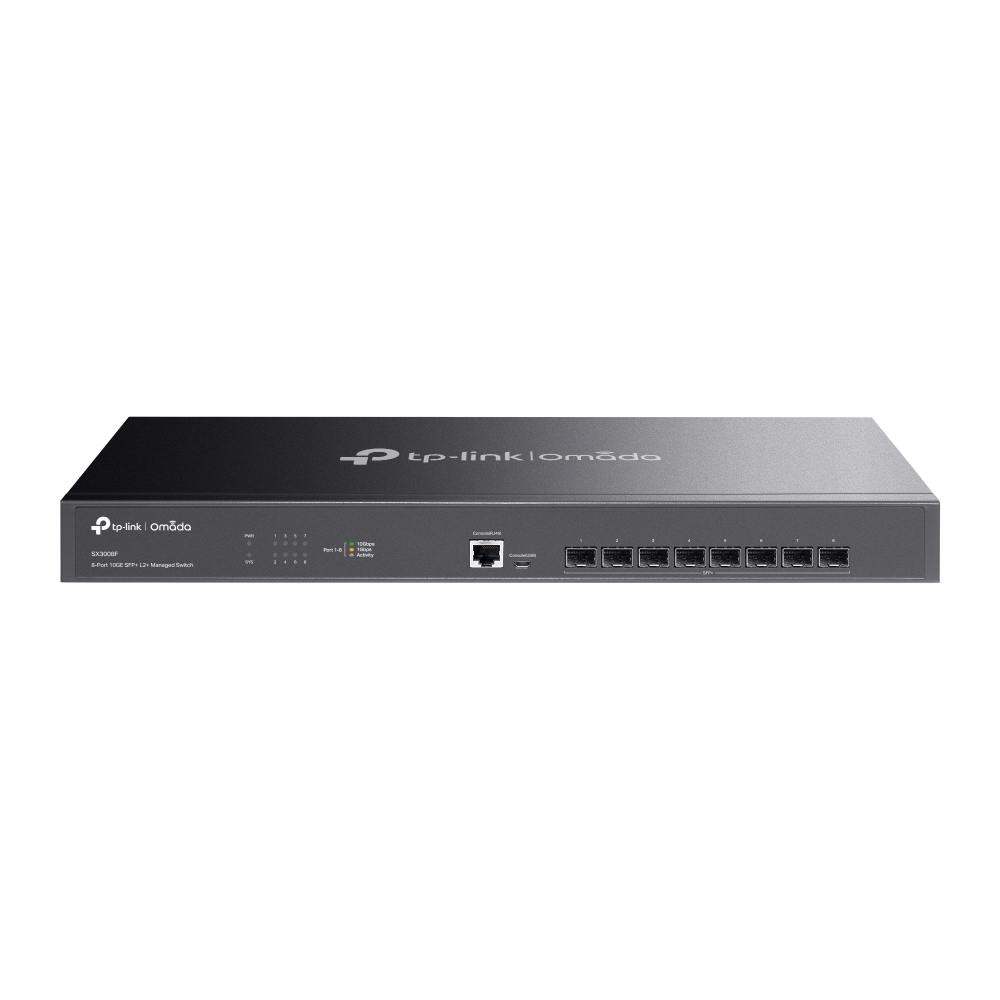 TP-Link SX3008F Omada 8-Port 10GE SFP+ L2+ 管理型網絡交換器