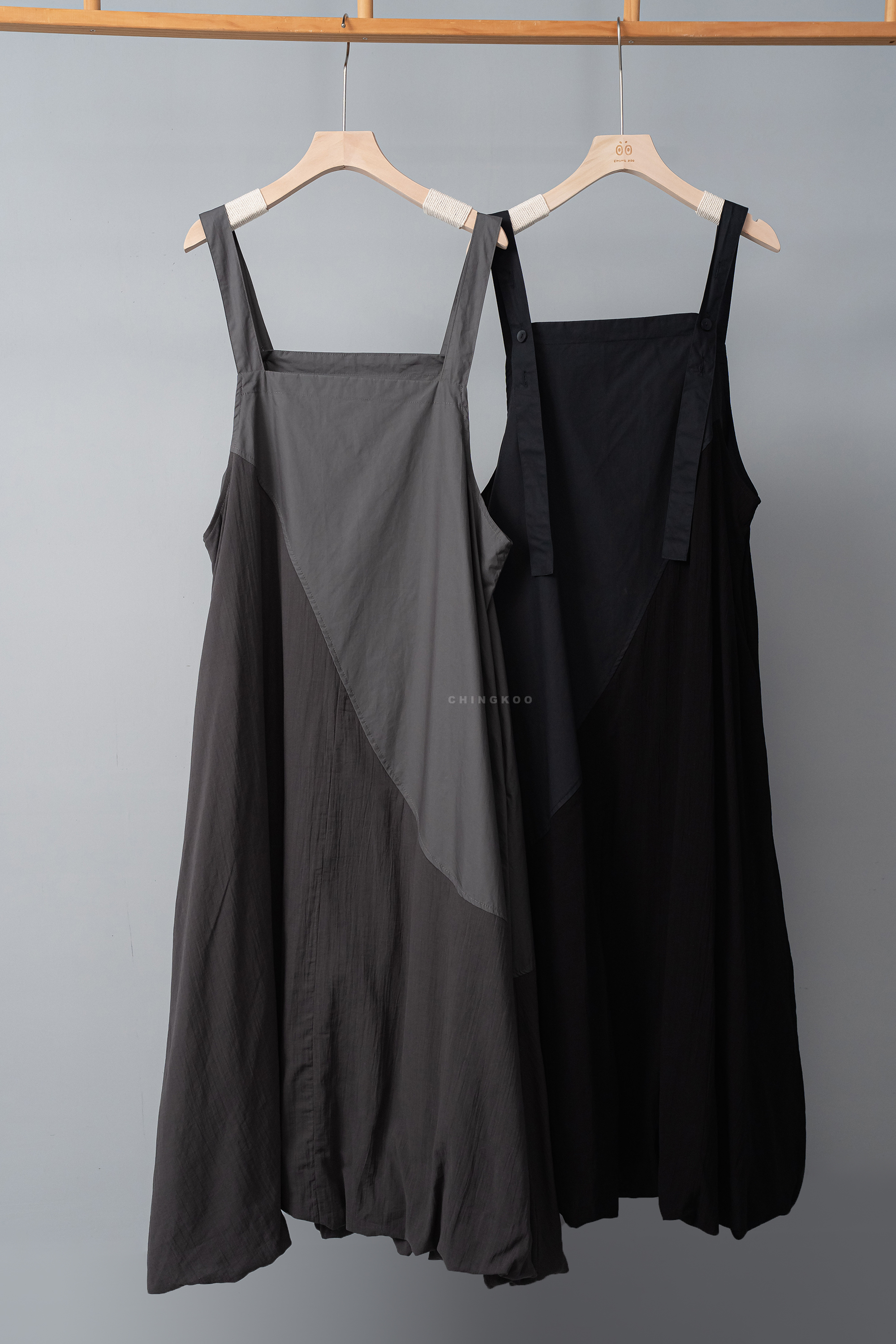 日感拼接設計款吊帶裙 2色