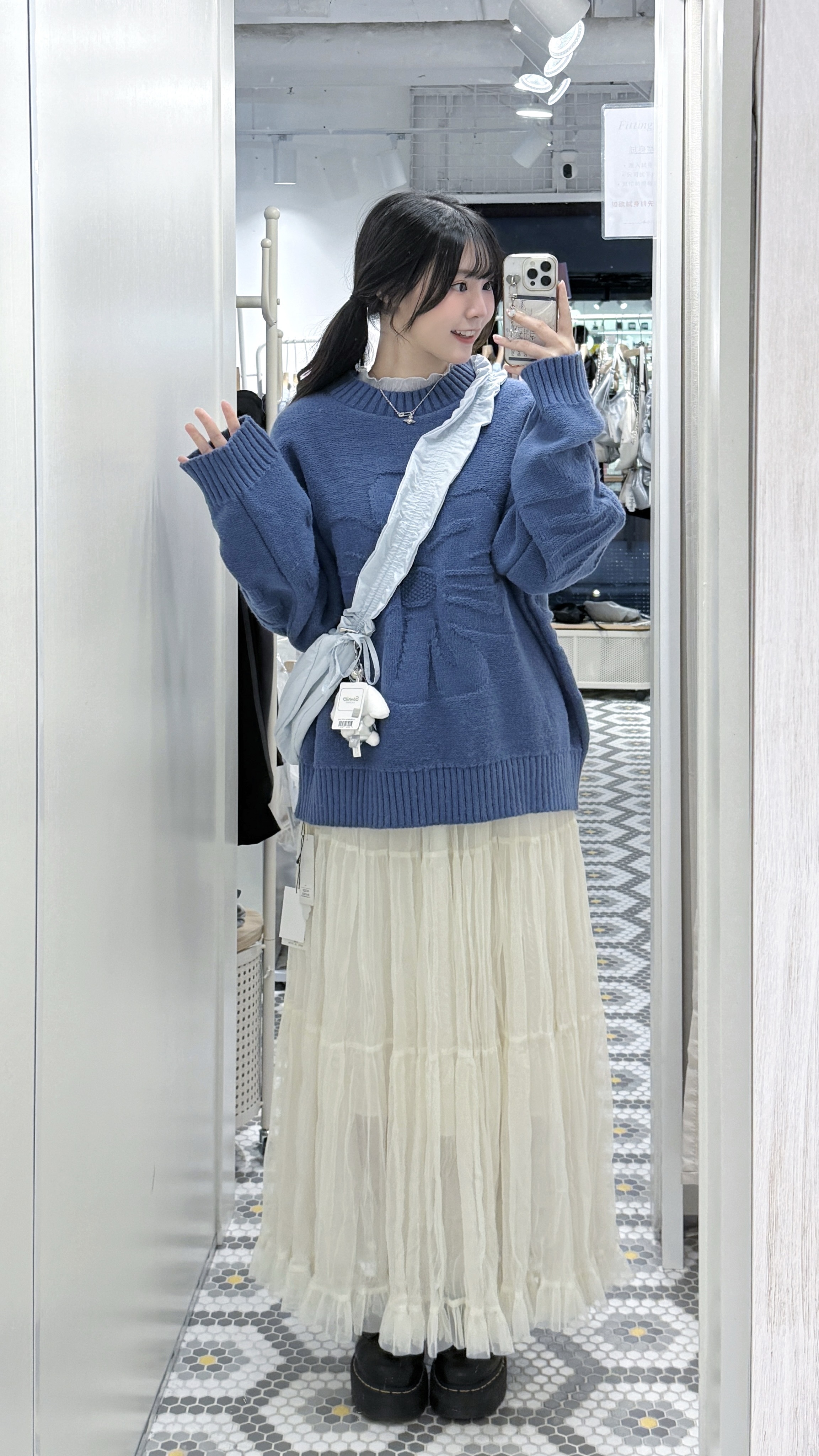 D0501｜知性日系皺皺ruffle尾蛋糕長裙𓆝 ⋆.𓂃 𓈒𓏸