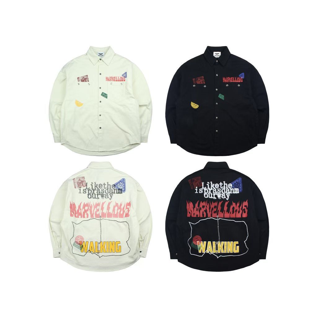 英文字圖案長袖恤衫 VAMPIRE-001S