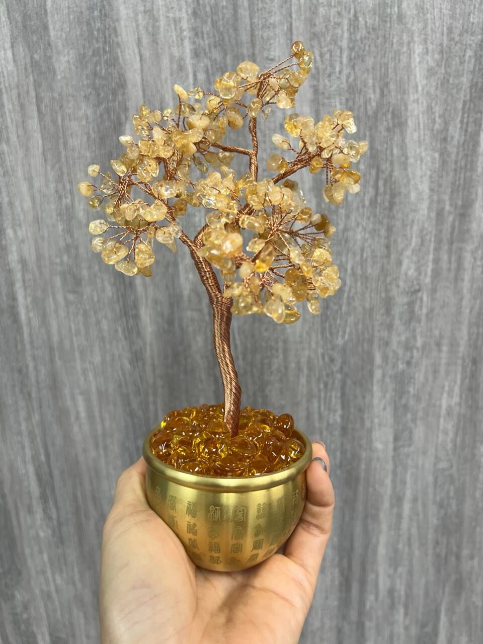 [S] GEMZ & CO BFG COPPER WEALTH BOWL CITRINE TREE WITH MINI INGOTS, X509 (X509)