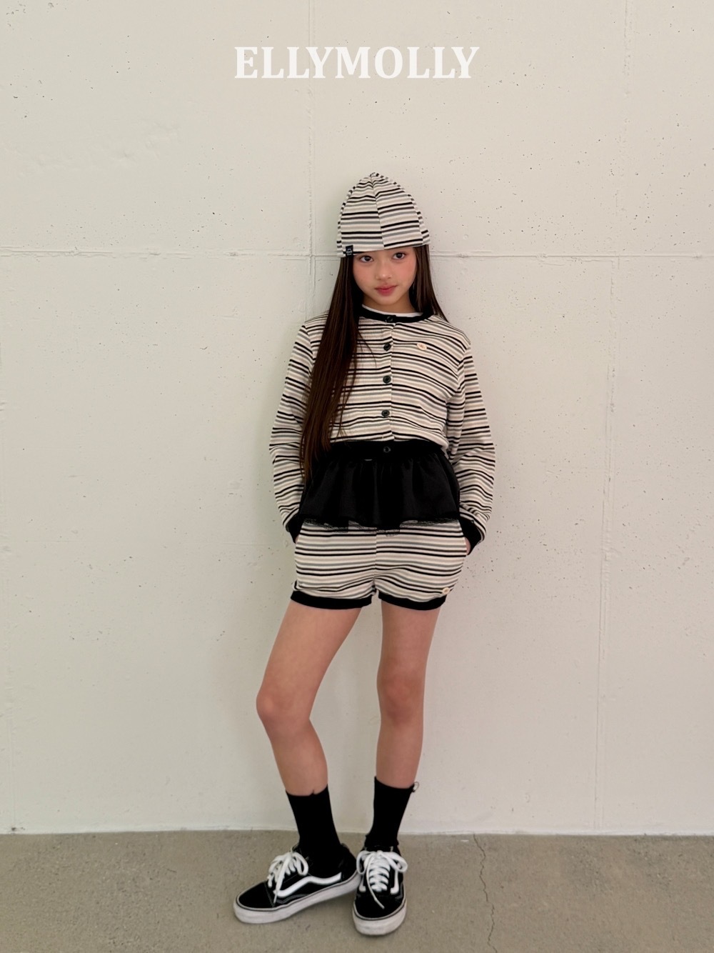 Ellymolly 拼色條紋短褲 / 2色